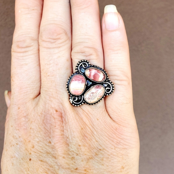 New Rhodochrosite 925 Silver Ring. - Picture 7 of 10